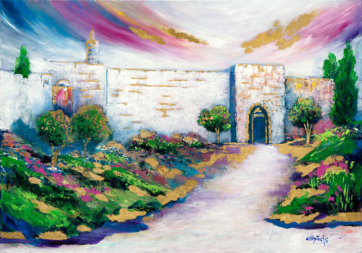 Jerusalem_painting_Gitty_Fuchs_Golden_Fragrance_100x70_cm